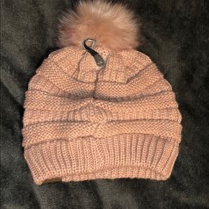 NEVER WORN! C.C. Exclusive Beanie w/ faux fur pom